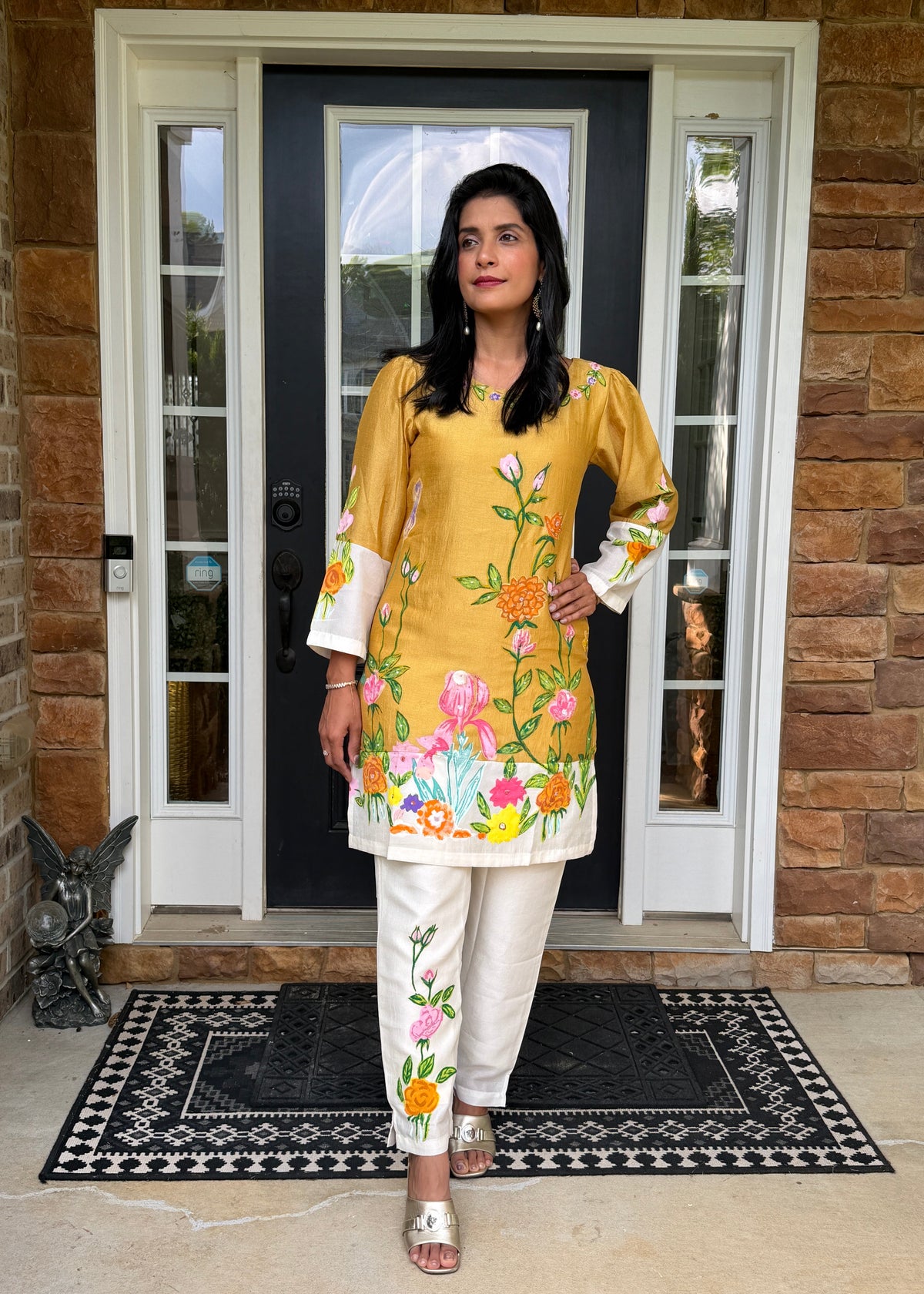 Golden Garden Embroidered Co-ord Set