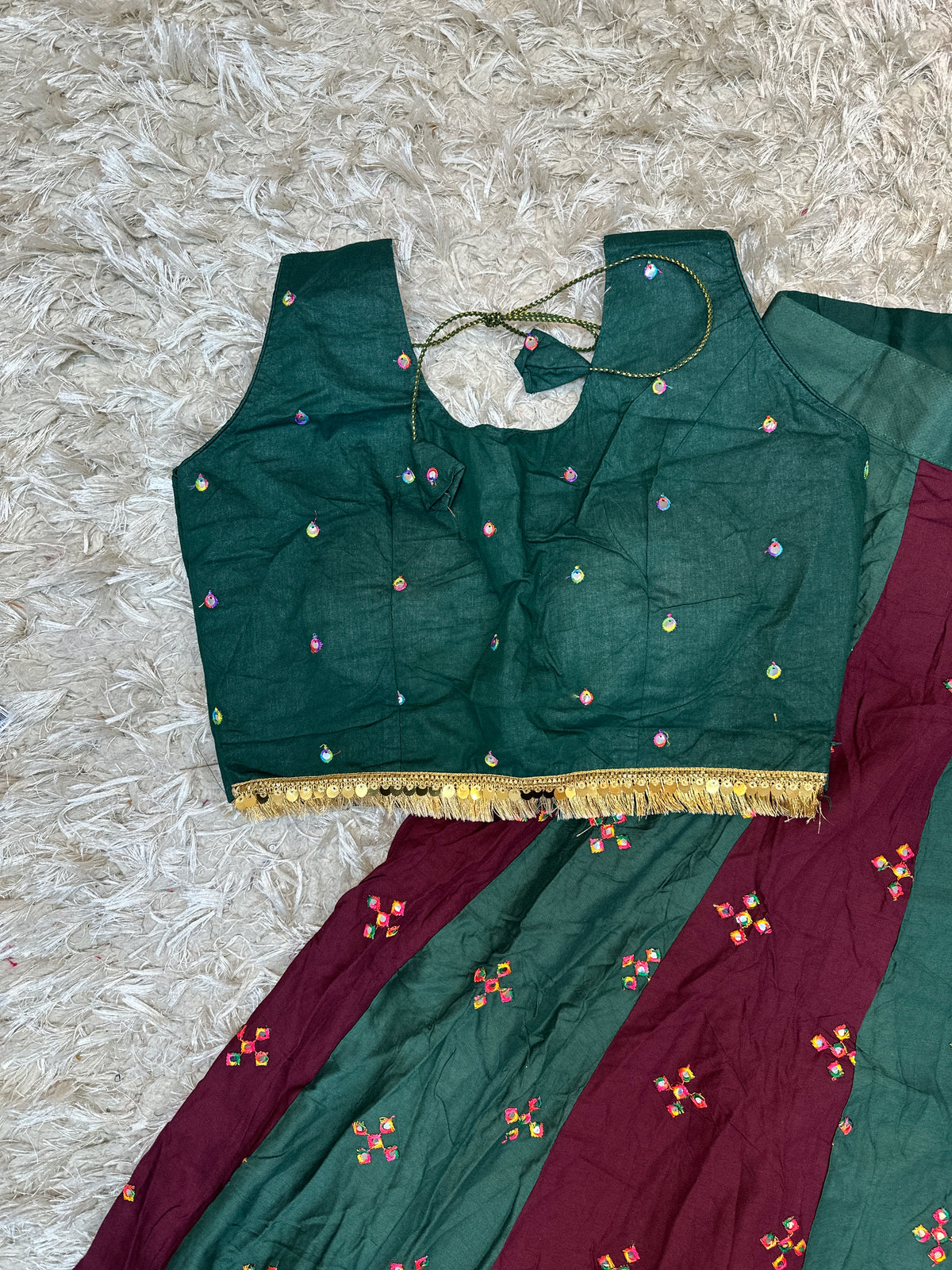 Embroidered Dual-Tone Navratri Lehenga Choli