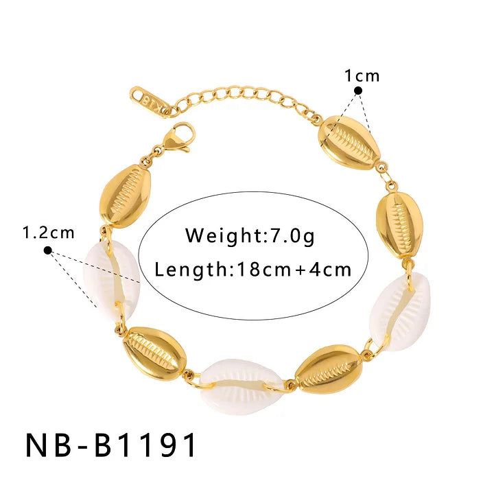 Gold Cowrie Shell Statement Necklace AND/OR Bracelet