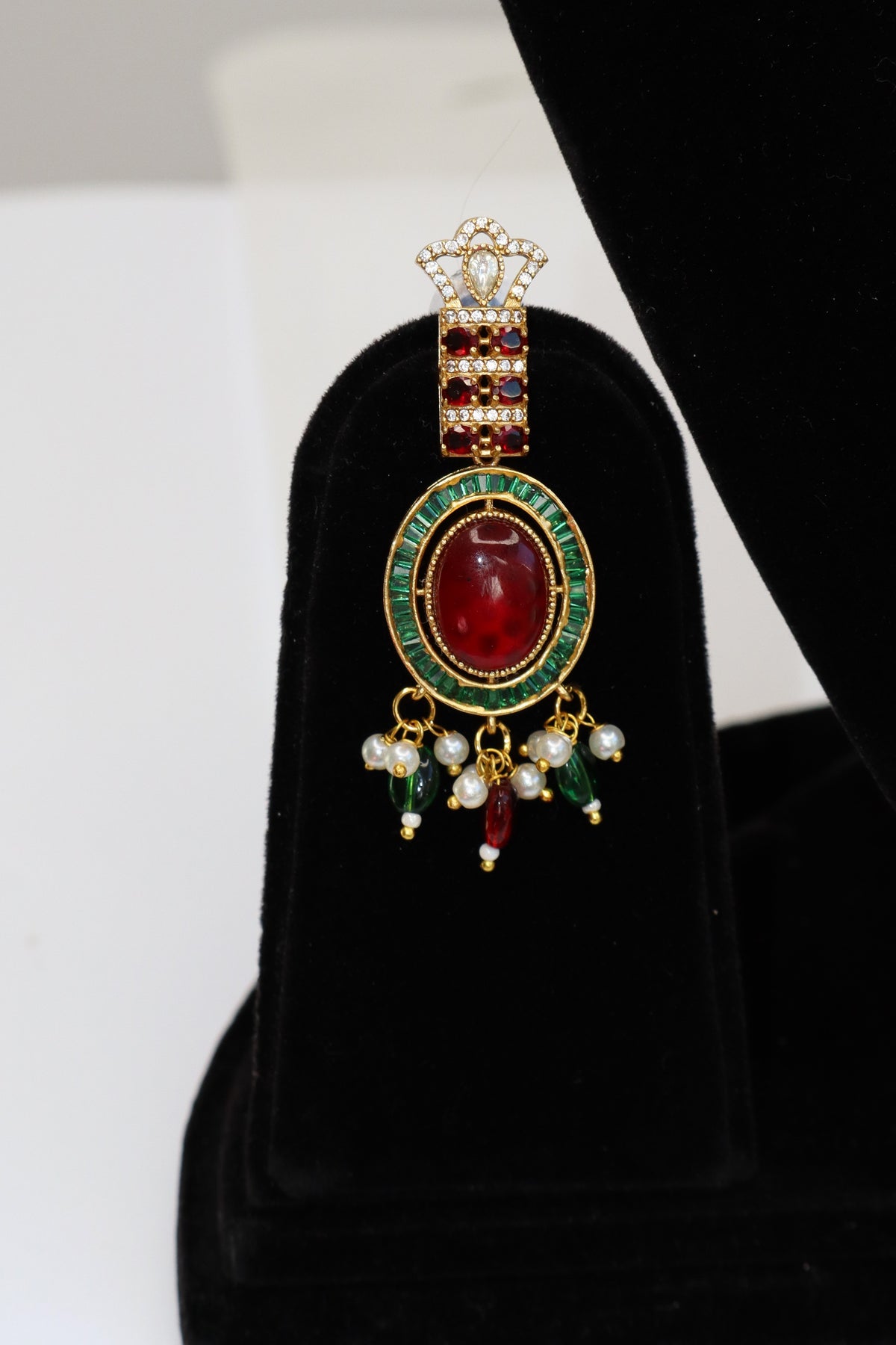 Royal Gemstone & CZ Studded Statement Necklace Set