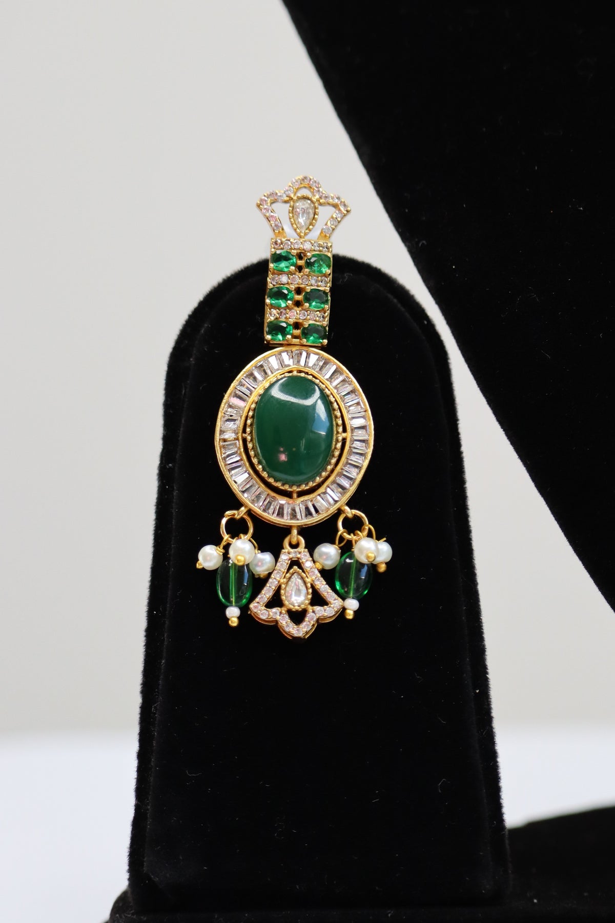 Royal Gemstone & CZ Studded Statement Necklace Set
