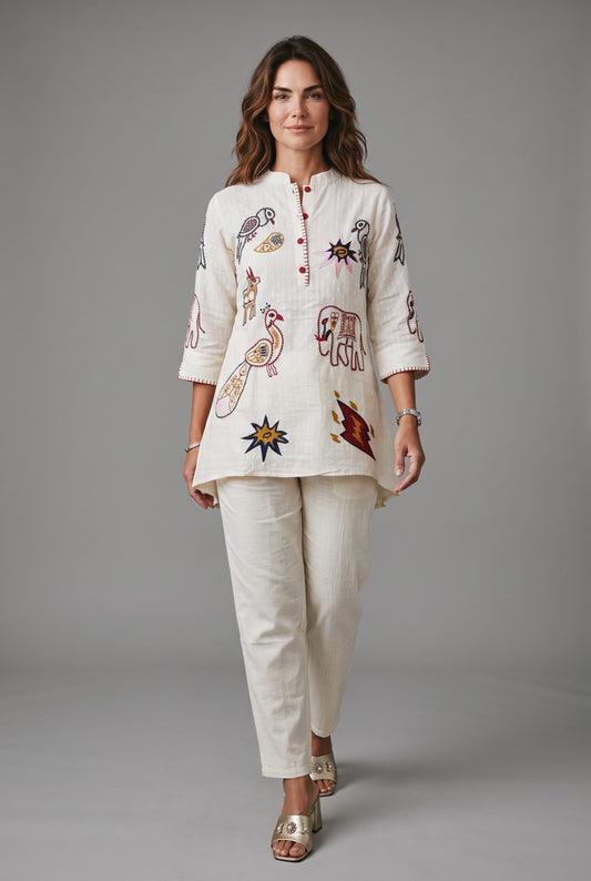 Motif Embroidered Co-ord Set