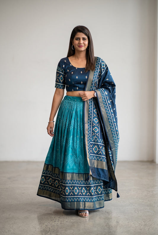 Patola Print Silk Lehenga Choli Set