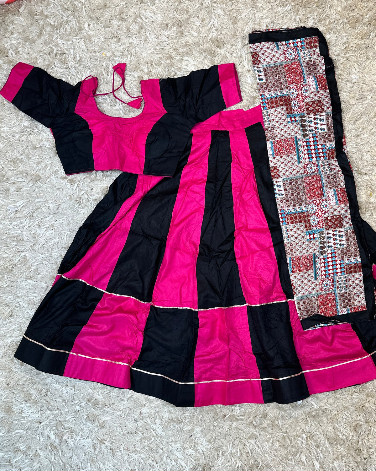 Colourblock Panelled Navratri Lehenga Choli