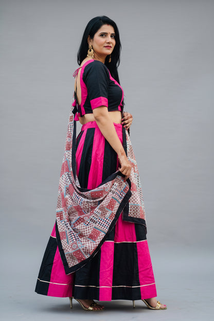 Colourblock Panelled Navratri Lehenga Choli
