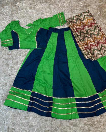 Colourblock Panelled Gota Patti Navratri Lehenga Choli