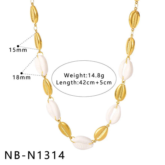 Gold Cowrie Shell Statement Necklace  AND/OR Bracelet